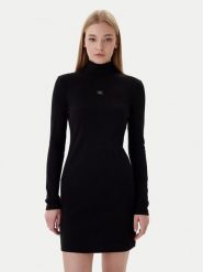 Calvin Klein Jeans Sukienka codzienna LV047E204G Czarny Slim Fit. Czarne sukienki damskie Calvin Klein Jeans, na co dzień, xs, bez wzorów, z bawełny, bez kołnierzyka, bez ramiączek, proste. Za 449.99 zł.