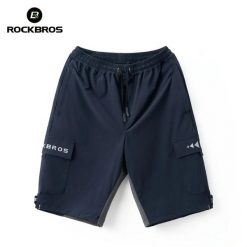 Męskie spodenki rowerowe z wyściółką ROCKBROS. Niebieskie szorty męskie ROCKBROS, l, bez wzorów, z elastanu, biznesowe. Za 326.40 zł.