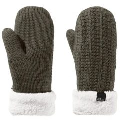 Rękawiczki turystyczne zimowe damskie Jack Wolfskin Highloft Knit Mitten. Zielone rękawiczki damskie Jack Wolfskin, na zimę, bez wzorów, z poliesteru, sportowe. Za 108.64 zł.