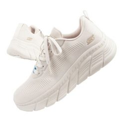 Buty Skechers Bobs B Flex sneakersy 117385/OFWT beżowy. Brązowe obuwie sportowe damskie bez wzorów, z gumy. Za 466.73 zł.
