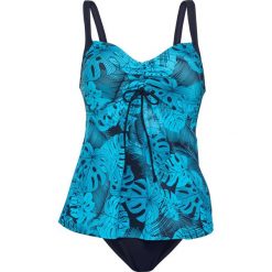 Tankini (2 części) bonprix niebiesko-turkusowy. Niebieskie bikini damskie bonprix, z nadrukiem. Za 89.99 zł.
