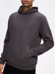 Bluza z kapurem - ciemnoszary. Szare bluzy męskie Reserved, l, bez wzorów, z bawełny, bez kaptura. Za 119.99 zł.
