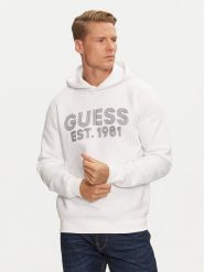 Guess Bluza M4YQ36 K9Z21 Biały Regular Fit. Białe bluzy męskie Guess, l, z aplikacjami, z syntetyku, bez kaptura. Za 199.99 zł.