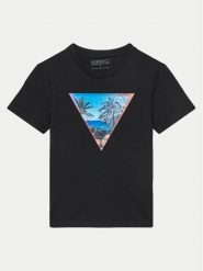 Guess T-Shirt L5GI26 K8HM4 Czarny Regular Fit. Czarne t-shirty dla chłopców Guess, z aplikacjami, z bawełny, bez ramiączek. Za 59.99 zł.