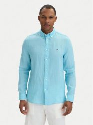 Tommy Hilfiger Koszula MW0MW41530 Niebieski Regular Fit. Niebieskie koszule męskie Tommy Hilfiger, l, bez wzorów, ze lnu, bez kołnierzyka, bez ramiączek. Za 489.99 zł.
