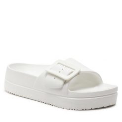 Klapki Big Star Shoes. Białe klapki damskie BIG STAR SHOES, bez wzorów, retro, bez obcasa. Za 79.99 zł.