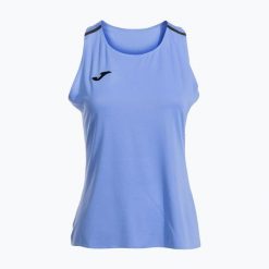 Koszulka tenisowa damska Joma Ranking Tank Top W. Niebieskie koszulki sportowe damskie Joma, xl, bez wzorów, z materiału, bez kołnierzyka, bez ramiączek, tenisowe. Za 129.99 zł.