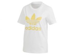 Koszulka damska ADIDAS TREFOIL TEE 28. Białe koszulki sportowe damskie Adidas, bez wzorów, z bawełny, bez kołnierzyka, bez ramiączek, na fitness i siłownię. Za 129.00 zł.