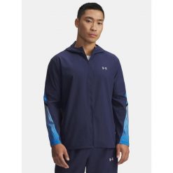 Kurtka do biegania męska Under Armour Velociti Storm Hooded. Niebieskie kurtki męskie Under Armour, m, bez wzorów, bez kaptura. Za 239.99 zł.