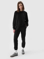 4F Spodnie dresowe joggery damskie - czarne XXL. Czarne spodnie dresowe damskie 4f, l, bez wzorów, z bawełny. Za 129.99 zł.
