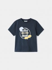 Mayoral T-Shirt 3012 Granatowy Regular Fit. Niebieskie t-shirty dla chłopców Mayoral, bez wzorów, z bawełny, bez ramiączek. Za 69.99 zł.