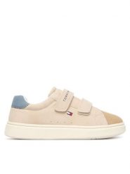 Tommy Hilfiger Sneakersy Low Cut Velcro Sneaker T1X9-35218-1959 S Beżowy. Brązowe trampki i tenisówki chłopięce Tommy Hilfiger, bez wzorów, ze skóry, bez zapięcia. Za 304.99 zł.