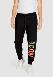 Spodnie Mężczyzna ICON JOGGER. Czarne spodnie sportowe męskie ICON, m, bez wzorów, z bawełny, na fitness i siłownię. Za 336.94 zł.