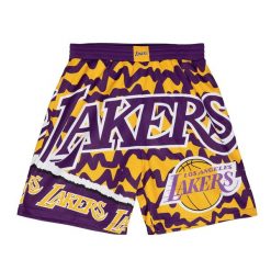 Szorty Los Angeles Lakers NBA Jumbotron 2.0 Sublimated. Fioletowe krótkie spodenki sportowe męskie Mitchell & Ness, bez wzorów, do koszykówki. Za 417.50 zł.