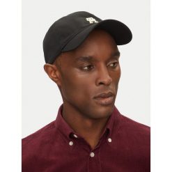 Czapka z daszkiem Tommy Hilfiger. Czarne czapki i kapelusze męskie Tommy Hilfiger, bez wzorów. Za 119.99 zł.