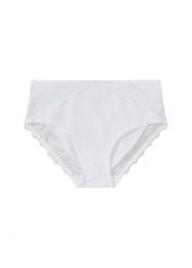 Figi maxi z delikatną koronką. Niebieskie figi damskie bonprix, bez wzorów, z koronki. Za 39.99 zł.