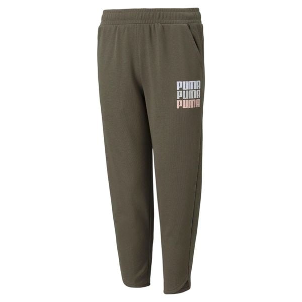 Puma Spodnie Alpha 7/8 58923744. Zielone spodnie materiałowe damskie Puma, bez wzorów, z bawełny. Za 67.99 zł.