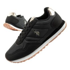 Buty sportowe sneakersy damskie U.S Polo Assn. Czarne obuwie sportowe damskie U.S. Polo Assn., bez wzorów. Za 189.00 zł.