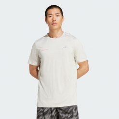 Koszulka Own The Run Melange. Szare koszulki sportowe męskie Adidas, xl, bez wzorów, bez kołnierzyka, bez ramiączek, do biegania, climacool (adidas). W wyprzedaży za 139.30 zł.