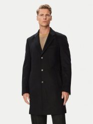 BOSS Płaszcz wełniany H-Hyde-264 50571557 Czarny Slim Fit. Czarne płaszcze męskie Boss, na zimę, m, bez wzorów, z wełny, bez kaptura. Za 2,399.00 zł.