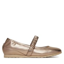 Baleriny Tamaris. Żółte baleriny damskie Tamaris, bez wzorów, bez obcasa. Za 299.99 zł.