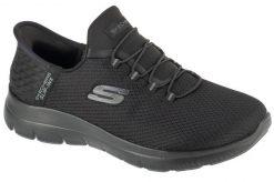 Buty sportowe Sneakersy damskie, Slip-Ins: Summits - Diamond Dream. Czarne obuwie sportowe damskie Skechers, bez wzorów, z materiału, trekkingowe. Za 299.99 zł.