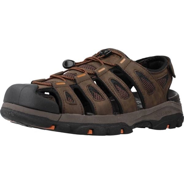 Sandały SKECHERS TRESMEN Brązowy. Brązowe sandały męskie Skechers, z materiału, bez zapięcia. Za 297.99 zł.