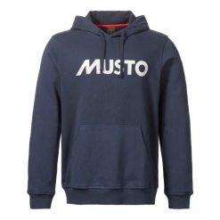 Bluza z kapturem Musto Logo. Niebieskie bluzy męskie Musto, bez wzorów, z kapturem. Za 384.50 zł.