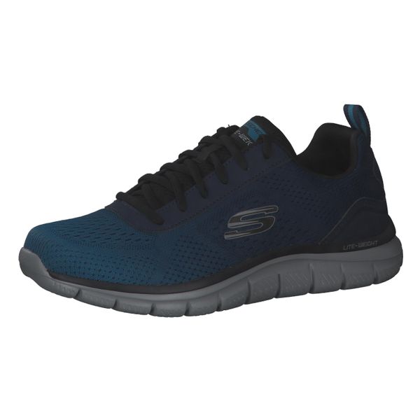 Buty do chodzenia męskie Skechers Track Ripkent. Czarne buty sportowe męskie Skechers, z materiału, bez zapięcia, trekkingowe. Za 249.99 zł.