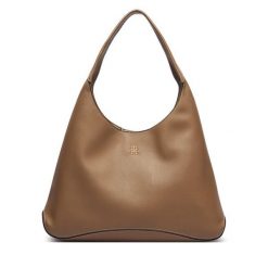 Torebka Tommy Hilfiger. Brązowe torebki do ręki damskie Tommy Hilfiger, bez wzorów, klasyczne, bez dodatków. Za 569.99 zł.