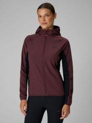 4F Kurtka softshell wiatroodporna damska - brązowa XS. Brązowe kurtki damskie 4f, s, bez wzorów, z materiału, bez kaptura. Za 249.99 zł.