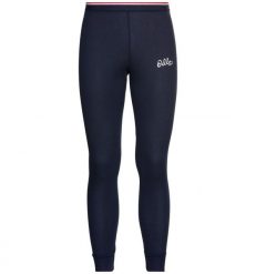 Legginsy do biegania damskie Odlo Base Layers. Niebieskie legginsy sportowe damskie Odlo, s, bez wzorów, z materiału, długie, do biegania. Za 104.49 zł.