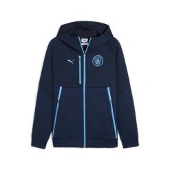 Rozpinana bluza Manchester City 2025/26. Niebieskie bluzy męskie Puma, bez wzorów, bez kaptura, do piłki nożnej. Za 369.50 zł.