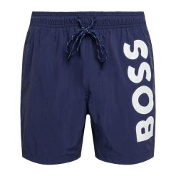 Szorty kąpielowe męskie Hugo Boss Octopus. Niebieskie krótkie spodenki sportowe męskie Hugo Boss, m, bez wzorów, do pływania. Za 129.99 zł.
