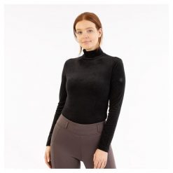 Sweter damski BR Equitation Jeanine. Czarne swetry damskie BR, na zimę, bez wzorów, bez kołnierzyka, bez ramiączek, bez kaptura. Za 241.00 zł.