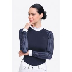 Koszulka do zawodów jeździeckich damska Contessa. Niebieskie t-shirty i topy dla dziewczynek CAVALLIERA, bez wzorów, z koronki, bez ramiączek. Za 352.00 zł.