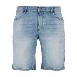Męskie Spodenki Jeansowe O Luźnym Kroju. Niebieskie krótkie spodenki sportowe męskie Urban Classics, m, bez wzorów, z jeansu, trekkingowe. Za 137.99 zł.