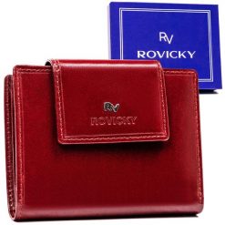 Portfel skórzany Rovicky RV-70613-9-BCA czerwony. Czerwone portfele damskie ROVICKY, z aplikacjami, ze skóry. Za 74.00 zł.