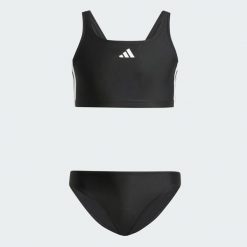 Bikini 3-Stripes V-Back Kids. Białe stroje kąpielowe dla dziewczynek Adidas, bez wzorów, z elastanu. Za 149.00 zł.