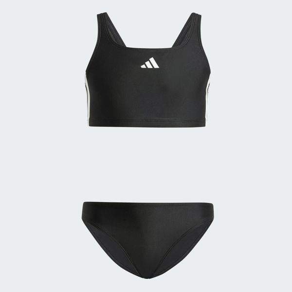 Bikini 3-Stripes V-Back Kids. Białe stroje kąpielowe dla dziewczynek Adidas, bez wzorów, z elastanu. Za 149.00 zł.