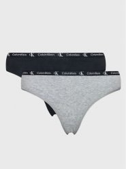 Calvin Klein Underwear Komplet 2 par stringów 000QD3990E Kolorowy. Stringi damskie Calvin Klein Underwear, s, bez wzorów, z bawełny. Za 99.99 zł.
