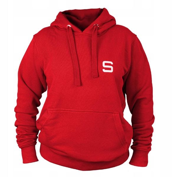 Bluza damska Siver. Czerwone bluzy damskie SIVER, s, bez wzorów, z bawełny, z kapturem. Za 135.76 zł.