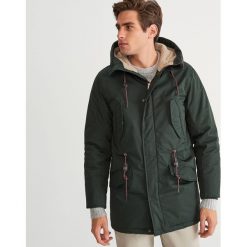 Parka z ociepleniem - Khaki. Brązowe parki męskie Reserved. Za 399.99 zł.