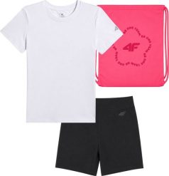 4f Komplet dla dziewczynki F071 koszulka, spodenki, worek 4FJWSS26TAPSF071 90S 158-164cm. Bluzki dla dziewczynek 4f, bez wzorów, z dresówki. Za 80.87 zł.