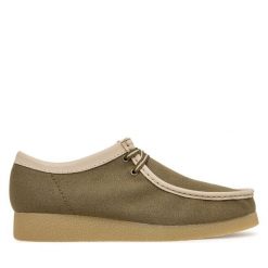 Półbuty Clarks. Zielone półbuty na co dzień męskie Clarks, bez zapięcia. Za 429.99 zł.