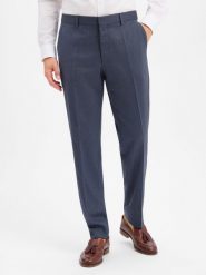 BOSS spodnie z zestawu modułowego z domieszką wełny owczej Mężczyźni Regular Fit niebieski, 56. Niebieskie eleganckie spodnie męskie Boss, m, bez wzorów, z syntetyku. Za 599.95 zł.
