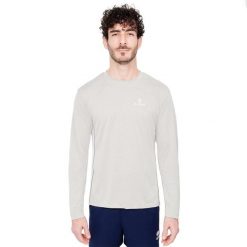 Chłodząca koszulka z długim rękawem i ochroną UV. Szare koszulki sportowe męskie G-HEAT, l, bez wzorów, bez kołnierzyka, bez ramiączek. Za 173.83 zł.