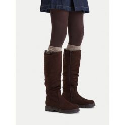 Kozaki Go Soft. Brązowe kozaki damskie GO SOFT, bez obcasa, na płaskiej podeszwie. Za 249.99 zł.