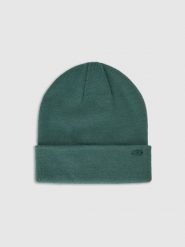 4F Czapka beanie uniseks - oliwkowa Uniwersalny. Brązowe czapki i kapelusze męskie 4f, na zimę, bez wzorów, z materiału. Za 39.99 zł.