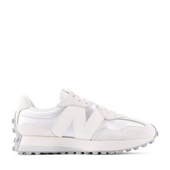 Buty klasyczne damskie New Balance 327 Lifestyle (WS327GLA). Białe obuwie sportowe damskie New Balance, bez wzorów, z materiału. Za 449.00 zł.